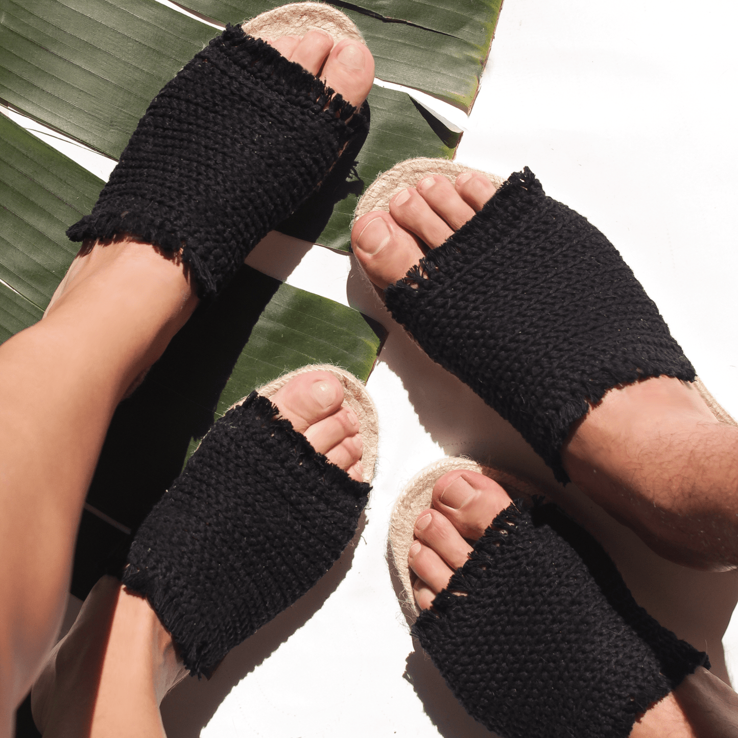Sandalia Crochet Negro - Mon Mon Calzado