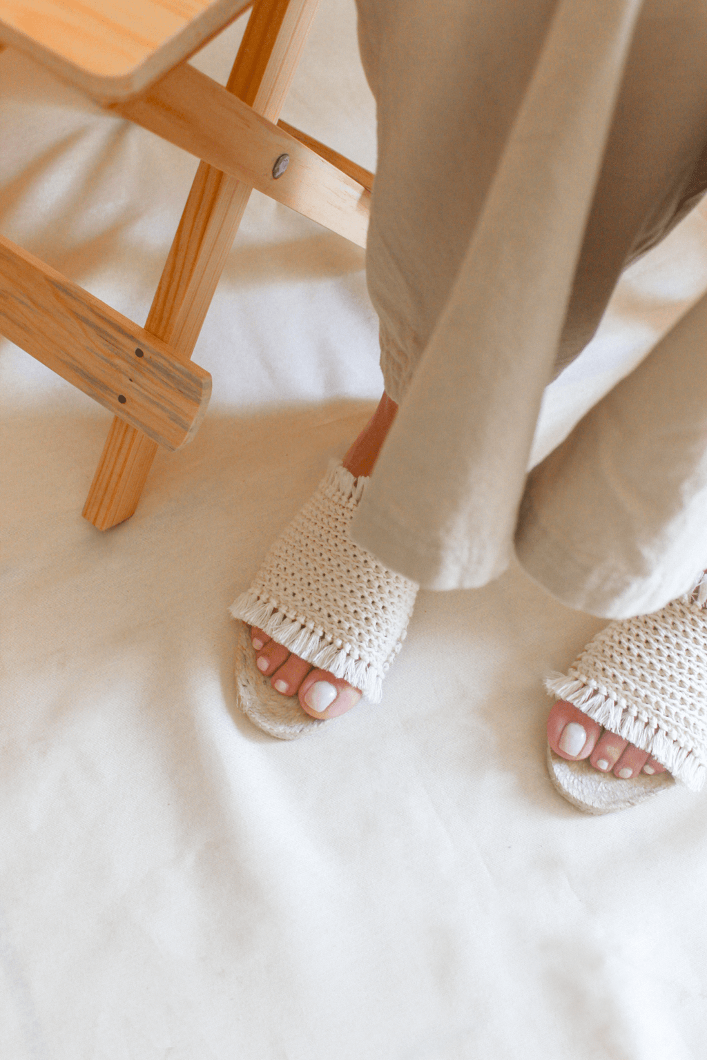 Sandalia Crochet Crudo - Mon Mon Calzado